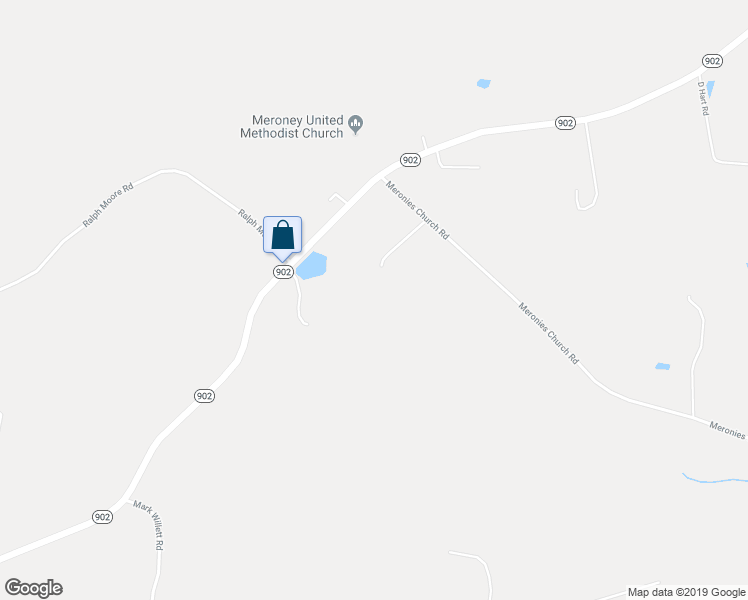 map of restaurants, bars, coffee shops, grocery stores, and more near 156 Meronies Church Road in Bear Creek