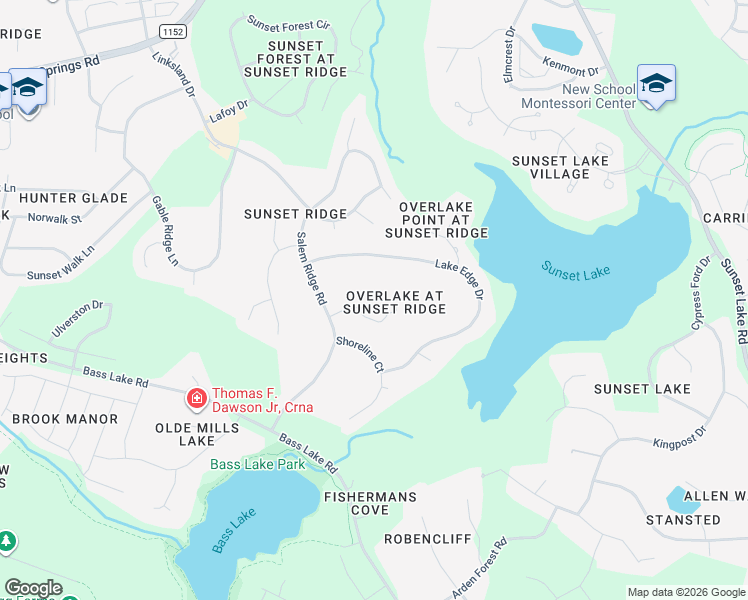 map of restaurants, bars, coffee shops, grocery stores, and more near 4932 Sun Lake Court in Holly Springs