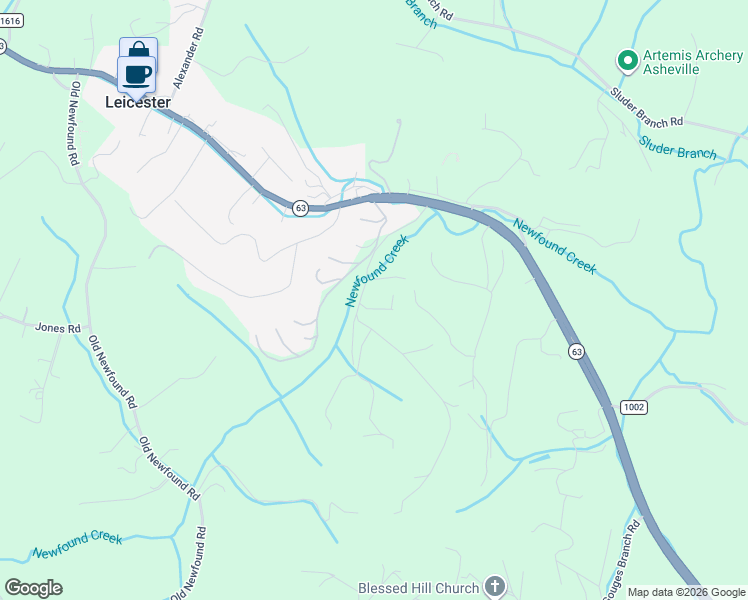 map of restaurants, bars, coffee shops, grocery stores, and more near 15 Westview Drive in Leicester
