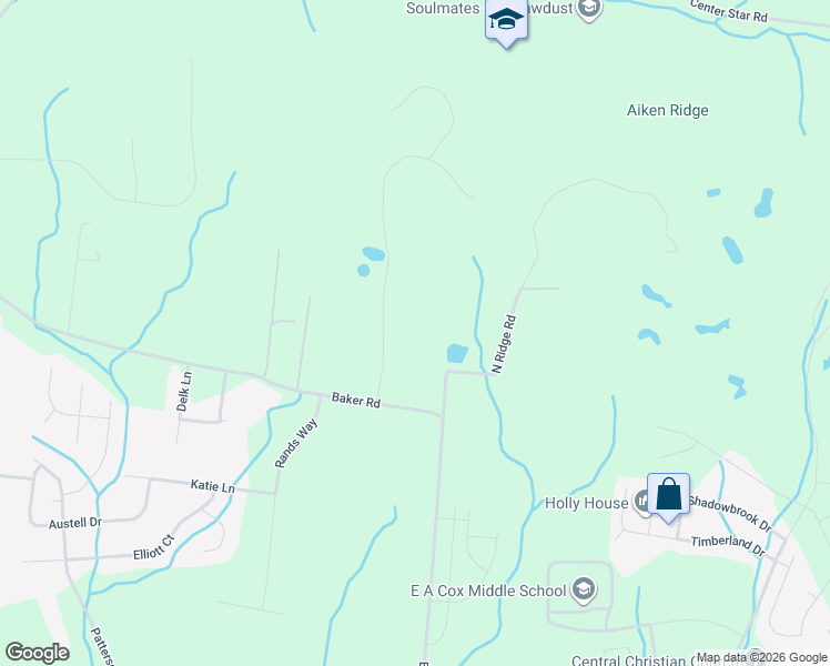 map of restaurants, bars, coffee shops, grocery stores, and more near 633 North Ridge Road in Columbia