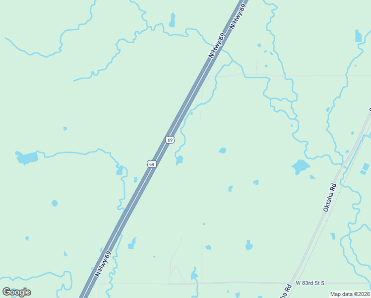 map of restaurants, bars, coffee shops, grocery stores, and more near 6141 West 73rd Street South in Muskogee