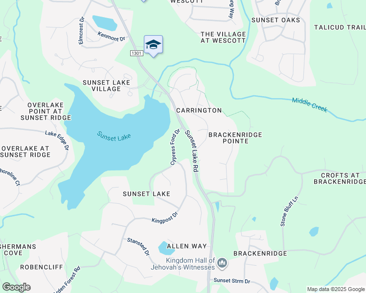 map of restaurants, bars, coffee shops, grocery stores, and more near 4709 Cypress Ford Drive in Fuquay Varina