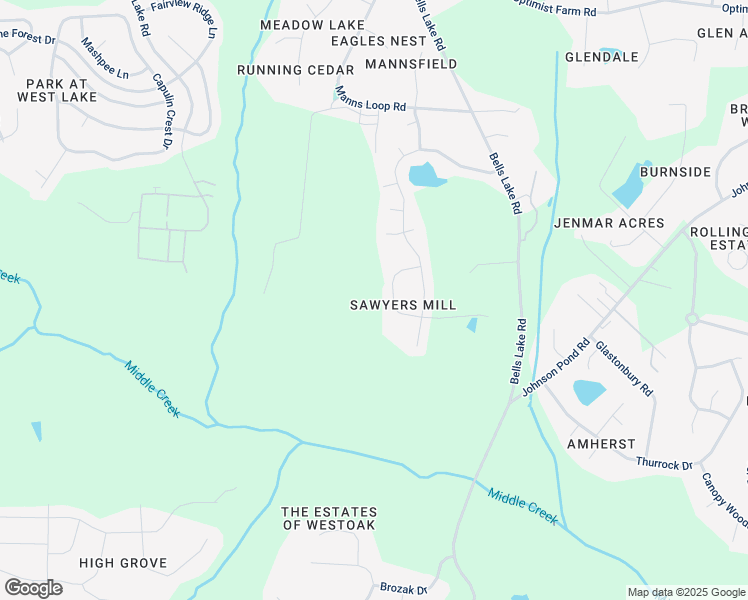 map of restaurants, bars, coffee shops, grocery stores, and more near 3510 Sawyers Mill Drive in Apex