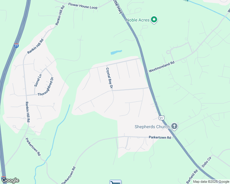 map of restaurants, bars, coffee shops, grocery stores, and more near 157 Crystal Bay Drive in Mooresville