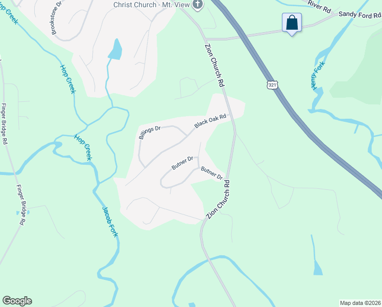 map of restaurants, bars, coffee shops, grocery stores, and more near 4019 Black Oak Road in Hickory