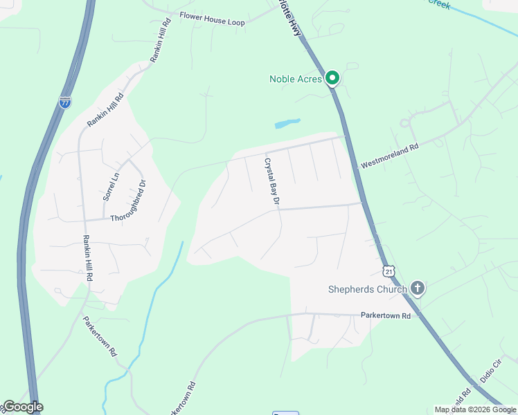 map of restaurants, bars, coffee shops, grocery stores, and more near 184 Clear Springs Road in Mooresville