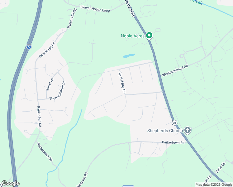 map of restaurants, bars, coffee shops, grocery stores, and more near 184 Clear Springs Road in Mooresville