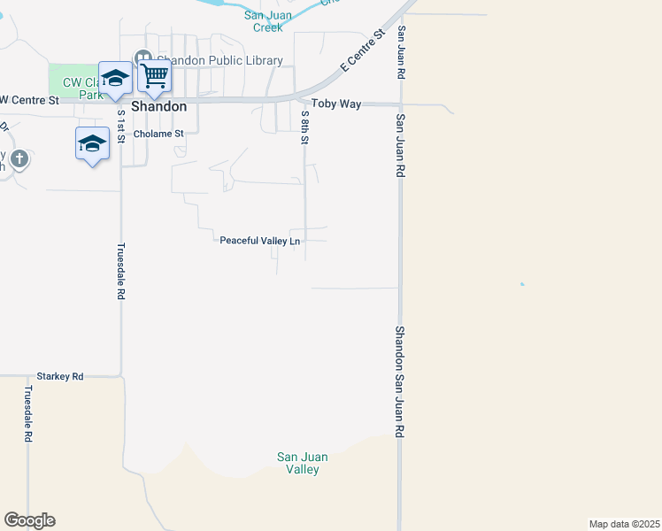 map of restaurants, bars, coffee shops, grocery stores, and more near 485 South 8th Street in Shandon