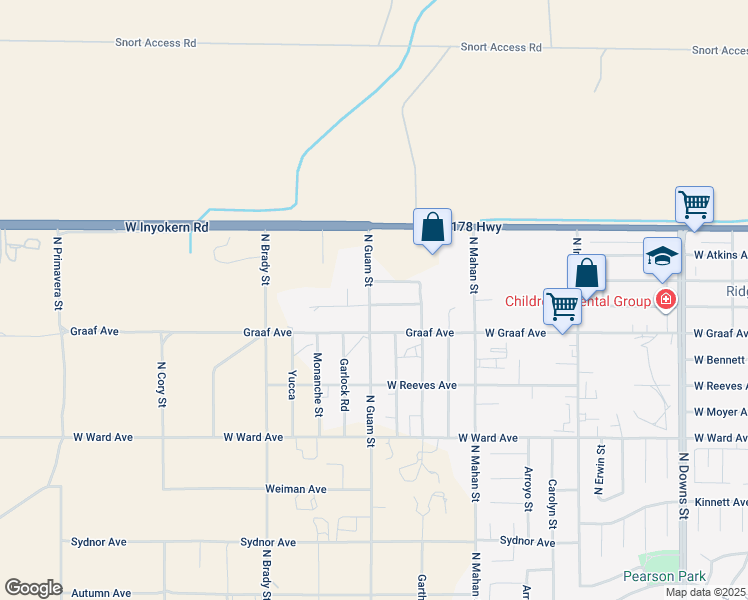 map of restaurants, bars, coffee shops, grocery stores, and more near 1516 Perdew Avenue in Ridgecrest