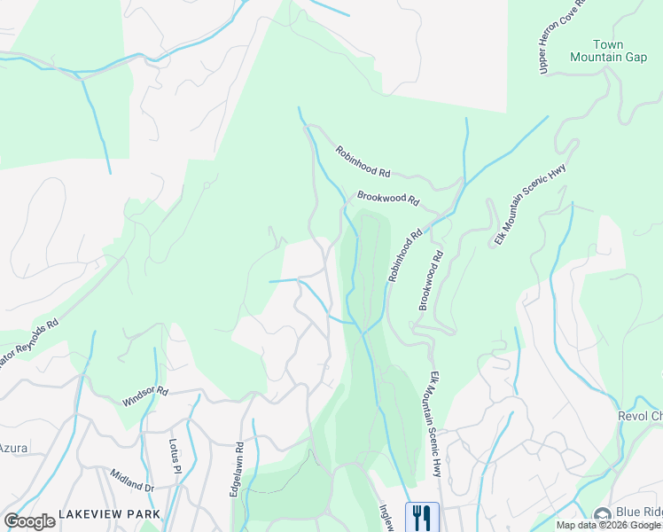 map of restaurants, bars, coffee shops, grocery stores, and more near 39 Robinhood Road in Asheville