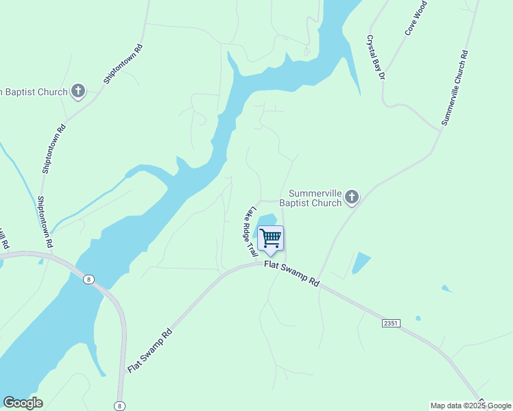 map of restaurants, bars, coffee shops, grocery stores, and more near Lake Ridge Trail in Davidson County