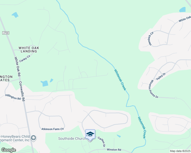 map of restaurants, bars, coffee shops, grocery stores, and more near 611 Pecan Lane in Garner