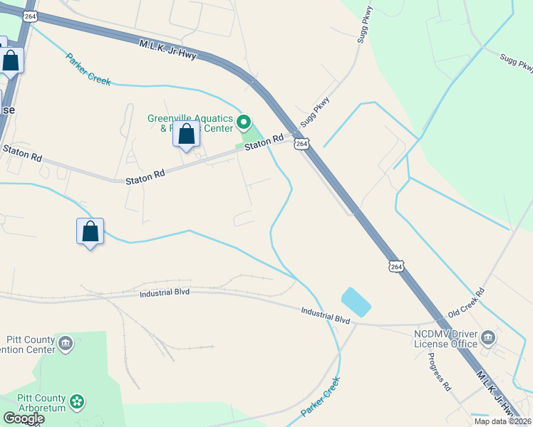 map of restaurants, bars, coffee shops, grocery stores, and more near 5300 Northland Drive in Greenville