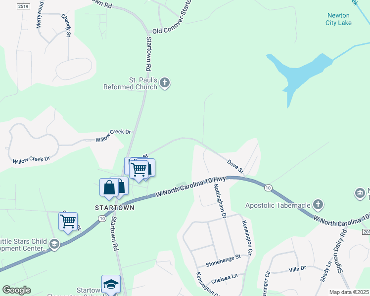 map of restaurants, bars, coffee shops, grocery stores, and more near 2249 Dove Street in Newton