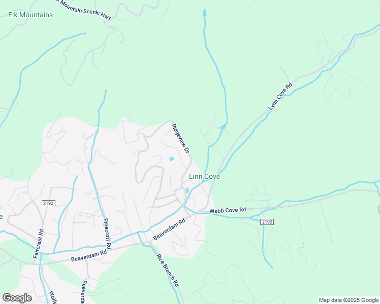 map of restaurants, bars, coffee shops, grocery stores, and more near 2 Ridgeview Drive in Asheville