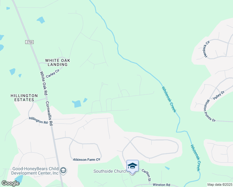 map of restaurants, bars, coffee shops, grocery stores, and more near 611 Pecan Lane in Garner
