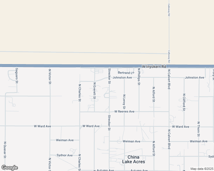 map of restaurants, bars, coffee shops, grocery stores, and more near 1559 Strecker Street in Ridgecrest