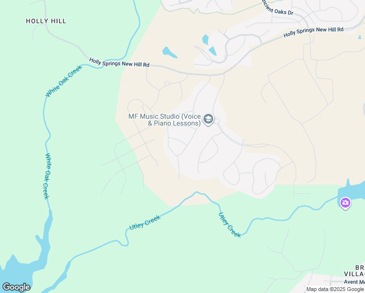map of restaurants, bars, coffee shops, grocery stores, and more near 208 Tupelo Grove Lane in Holly Springs