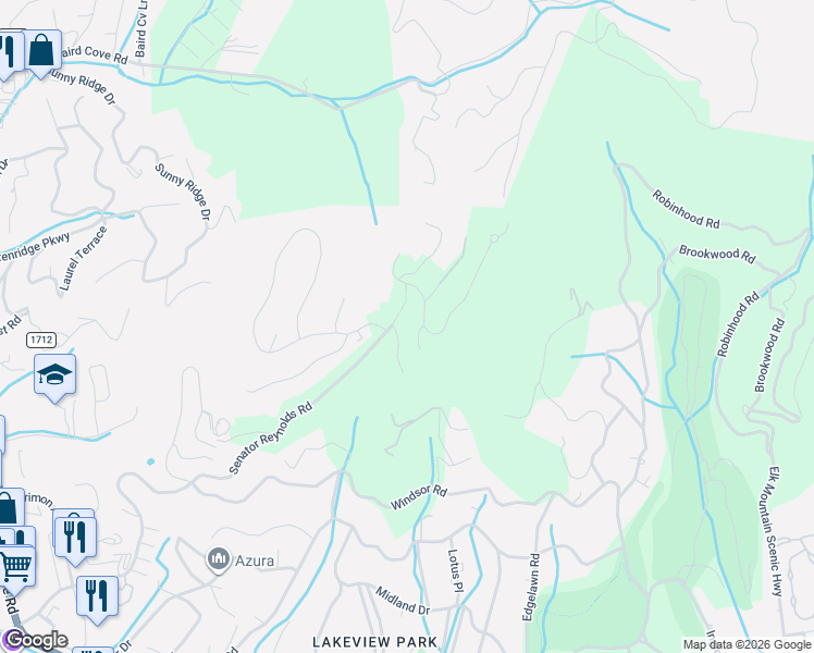 map of restaurants, bars, coffee shops, grocery stores, and more near 621 Altamont View in Asheville