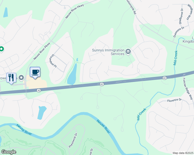 map of restaurants, bars, coffee shops, grocery stores, and more near 71 Brookhaven Drive in Clayton