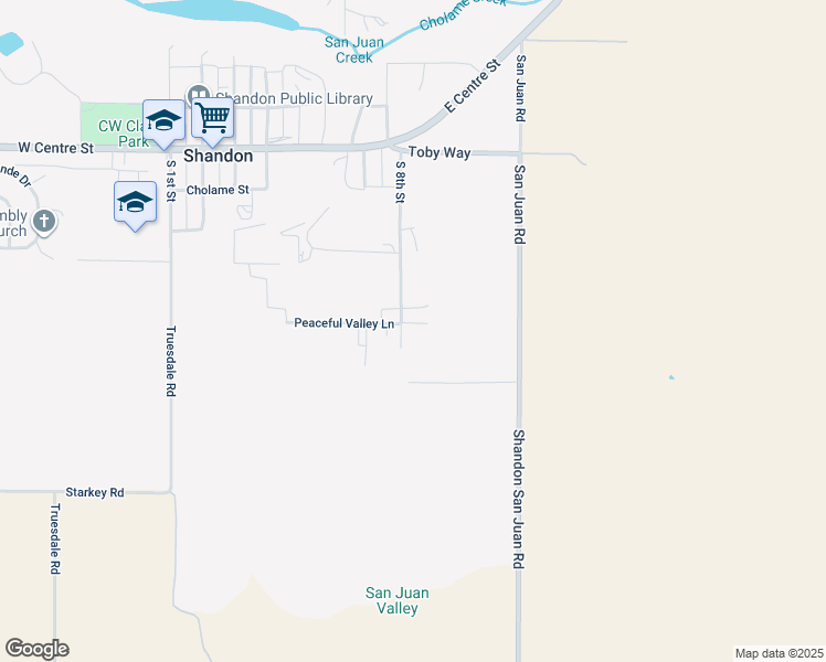 map of restaurants, bars, coffee shops, grocery stores, and more near 485 South 8th Street in Shandon