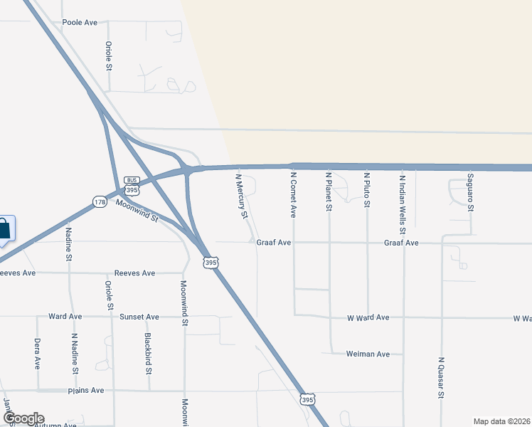 map of restaurants, bars, coffee shops, grocery stores, and more near 1540 North Mercury Street in Ridgecrest