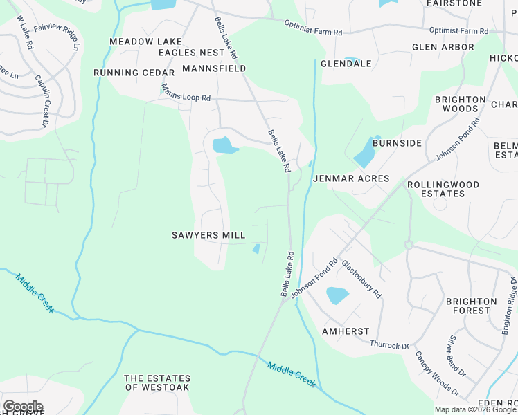 map of restaurants, bars, coffee shops, grocery stores, and more near 8720 Bells Lake Road in Apex