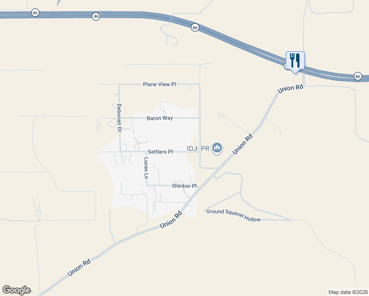 map of restaurants, bars, coffee shops, grocery stores, and more near 8425 Settlers Place in Paso Robles