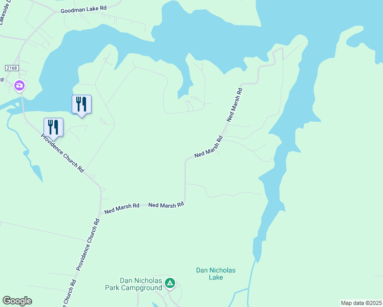map of restaurants, bars, coffee shops, grocery stores, and more near 610 Ned Marsh Road in Salisbury