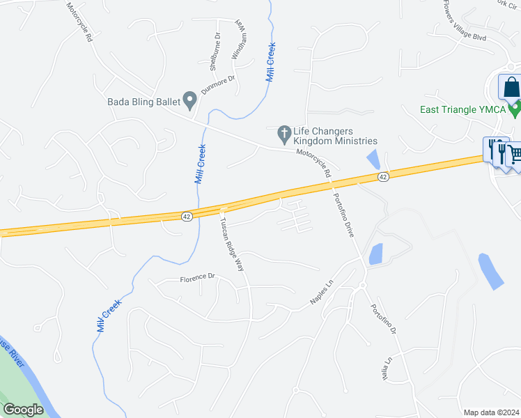 map of restaurants, bars, coffee shops, grocery stores, and more near 153 Verona Drive in Clayton