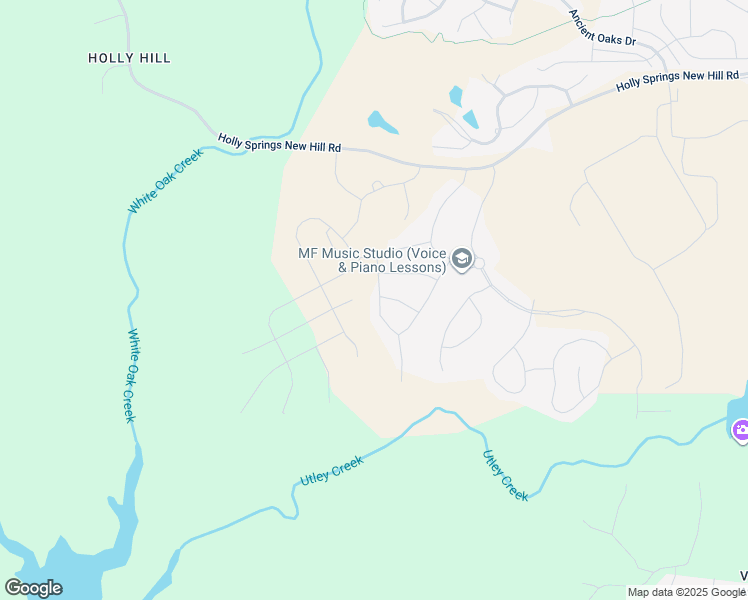 map of restaurants, bars, coffee shops, grocery stores, and more near 236 Cherry Birch Court in Holly Springs