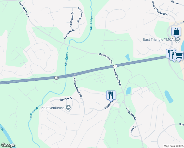 map of restaurants, bars, coffee shops, grocery stores, and more near 175 Verona Drive in Clayton