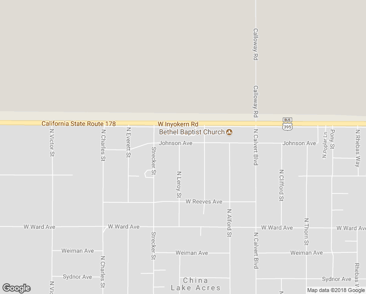 map of restaurants, bars, coffee shops, grocery stores, and more near 4357 Johnston Avenue in Ridgecrest