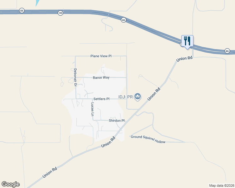 map of restaurants, bars, coffee shops, grocery stores, and more near 8425 Settlers Place in Paso Robles