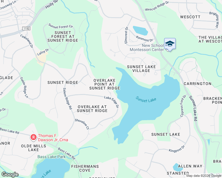 map of restaurants, bars, coffee shops, grocery stores, and more near 4717 Ridge Water Court in Holly Springs