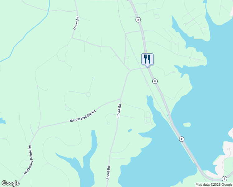 map of restaurants, bars, coffee shops, grocery stores, and more near 458 Wildlife Recreation Area Access Road in Lexington