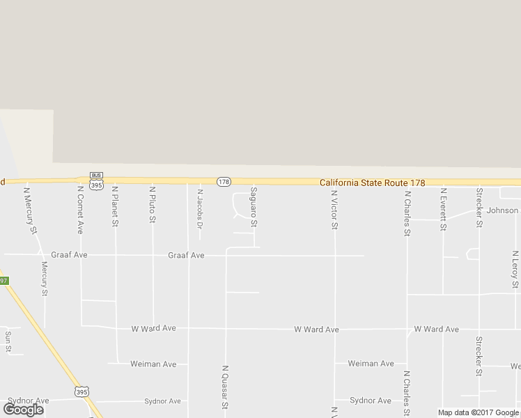 map of restaurants, bars, coffee shops, grocery stores, and more near 1612 Saguaro Street in Ridgecrest