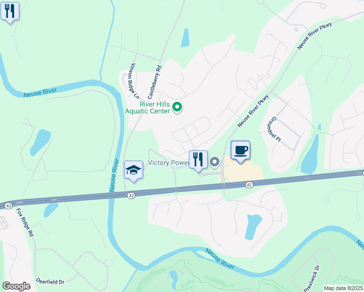 map of restaurants, bars, coffee shops, grocery stores, and more near Altacrest Dr in Clayton