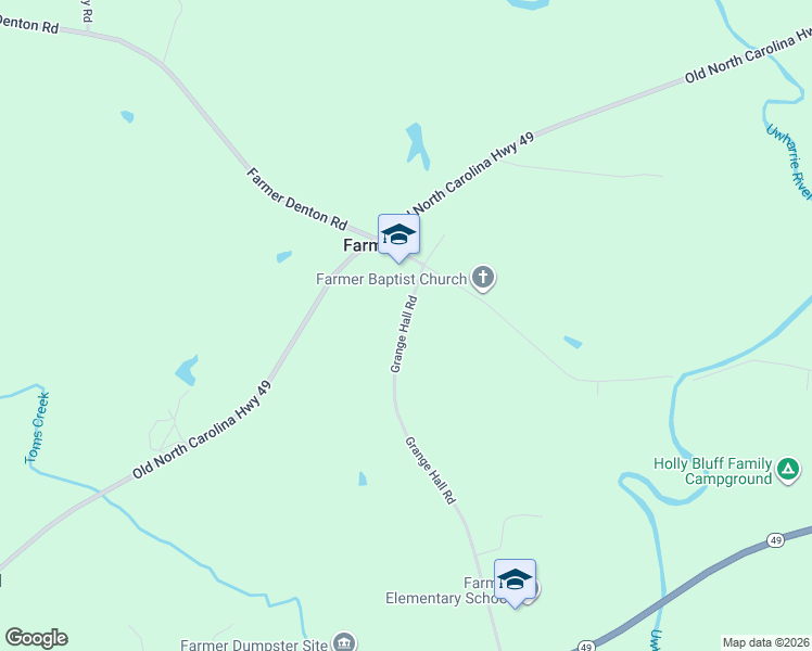 map of restaurants, bars, coffee shops, grocery stores, and more near 1 Grange Hall Road in Asheboro