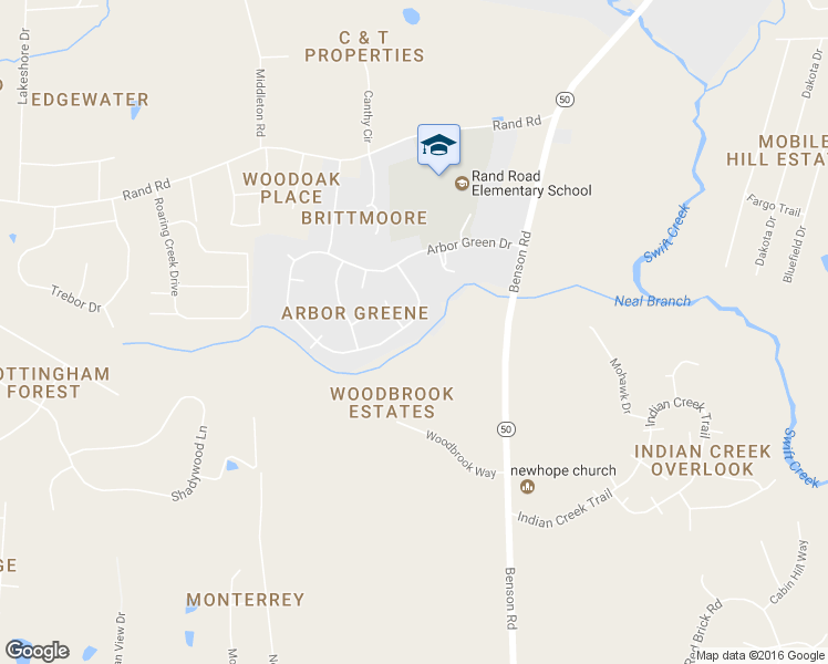map of restaurants, bars, coffee shops, grocery stores, and more near 1300 Arbor Greene Dr in Garner