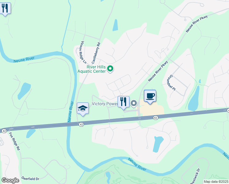 map of restaurants, bars, coffee shops, grocery stores, and more near Altacrest Dr in Clayton