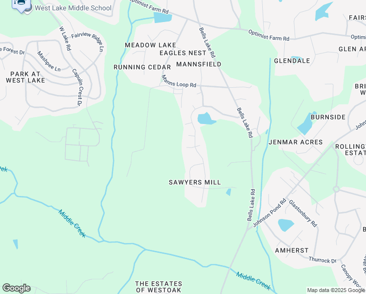 map of restaurants, bars, coffee shops, grocery stores, and more near 3121 Locust Grove Drive in Apex