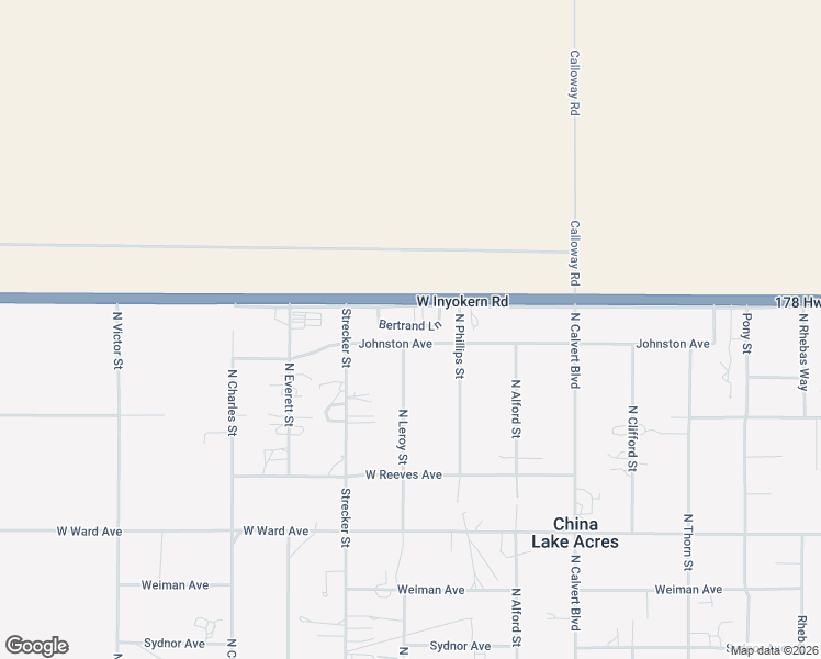 map of restaurants, bars, coffee shops, grocery stores, and more near 4357 Johnston Avenue in Ridgecrest