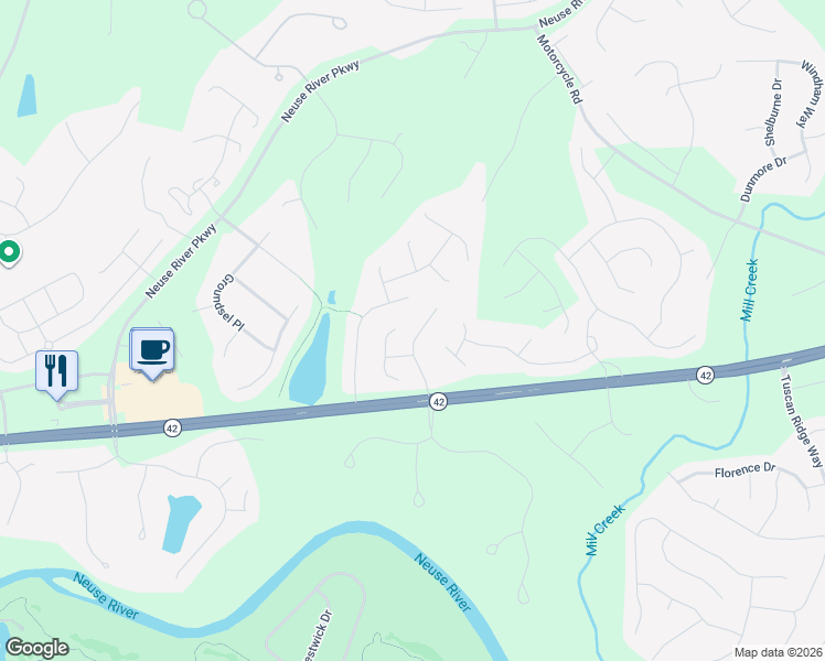 map of restaurants, bars, coffee shops, grocery stores, and more near 126 Brookhaven Drive in Clayton