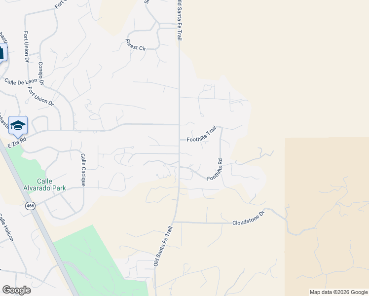 map of restaurants, bars, coffee shops, grocery stores, and more near 4007 Old Santa Fe Trail in Santa Fe