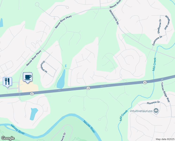 map of restaurants, bars, coffee shops, grocery stores, and more near 208 Brookhaven Drive in Clayton