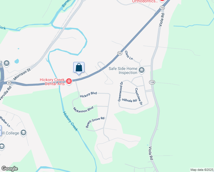 map of restaurants, bars, coffee shops, grocery stores, and more near 113 Hickory Court in McMinnville