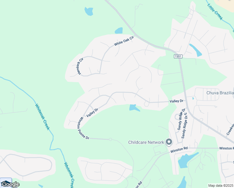 map of restaurants, bars, coffee shops, grocery stores, and more near 2343 Valley Drive in Clayton