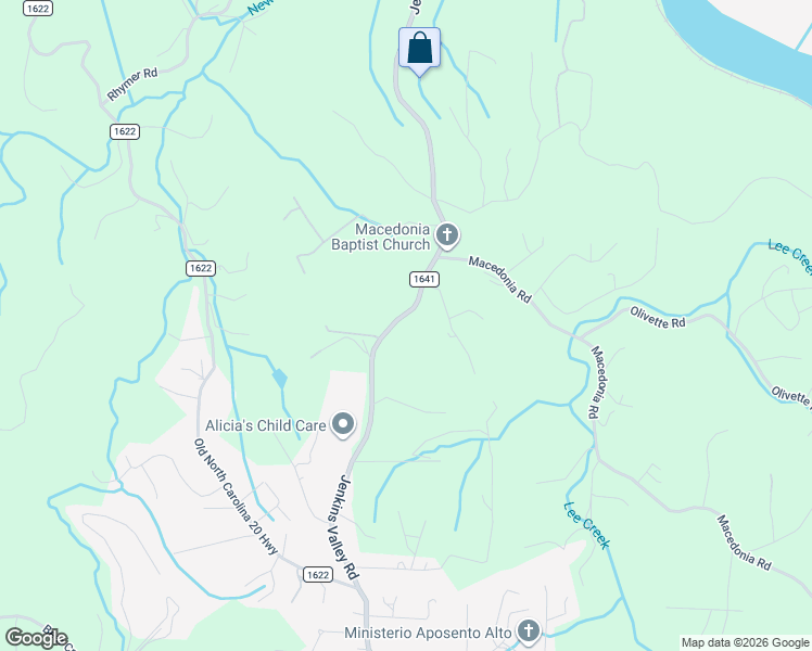 map of restaurants, bars, coffee shops, grocery stores, and more near 1500 Jenkins Valley Road in Alexander