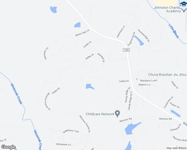 map of restaurants, bars, coffee shops, grocery stores, and more near 20 North Hadrian Court in Clayton